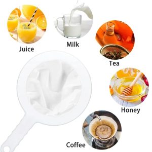Nylon Ultra-fine Filter Mesh Sieve Soy Juice Coffee Milk Food Strainer Spoon